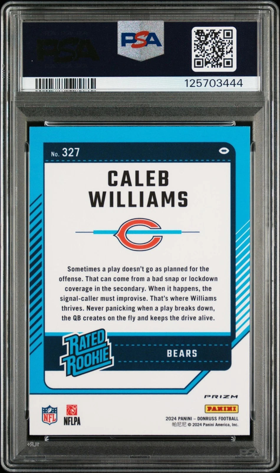 GREEN BAY SUCKS Caleb Williams Autograph PSA/DNA CERTIFIED 2024 Rookie PSA10