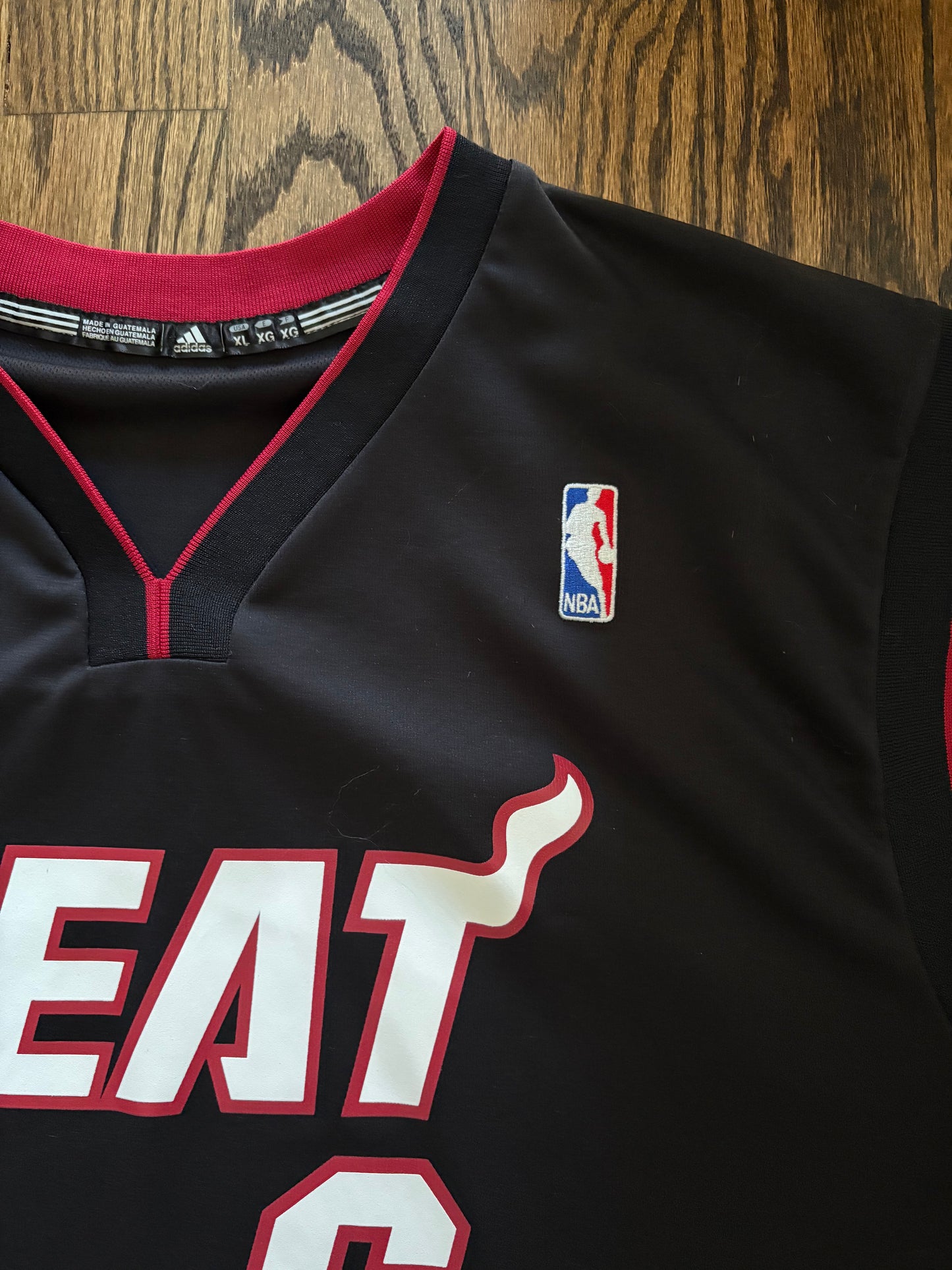 Lebron James #6 Miami Heat Adidas Black Jersey Men's XL