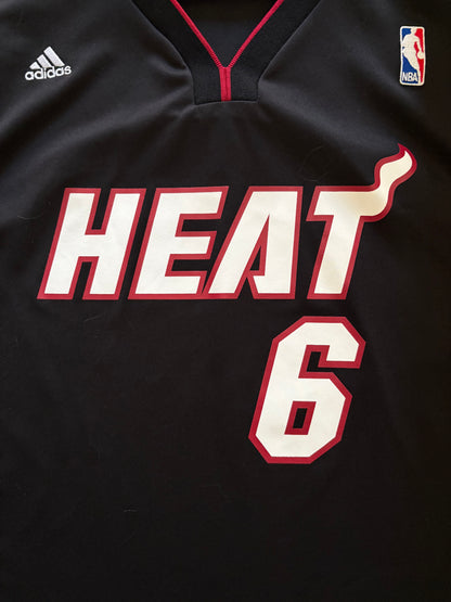 Lebron James #6 Miami Heat Adidas Black Jersey Men's XL