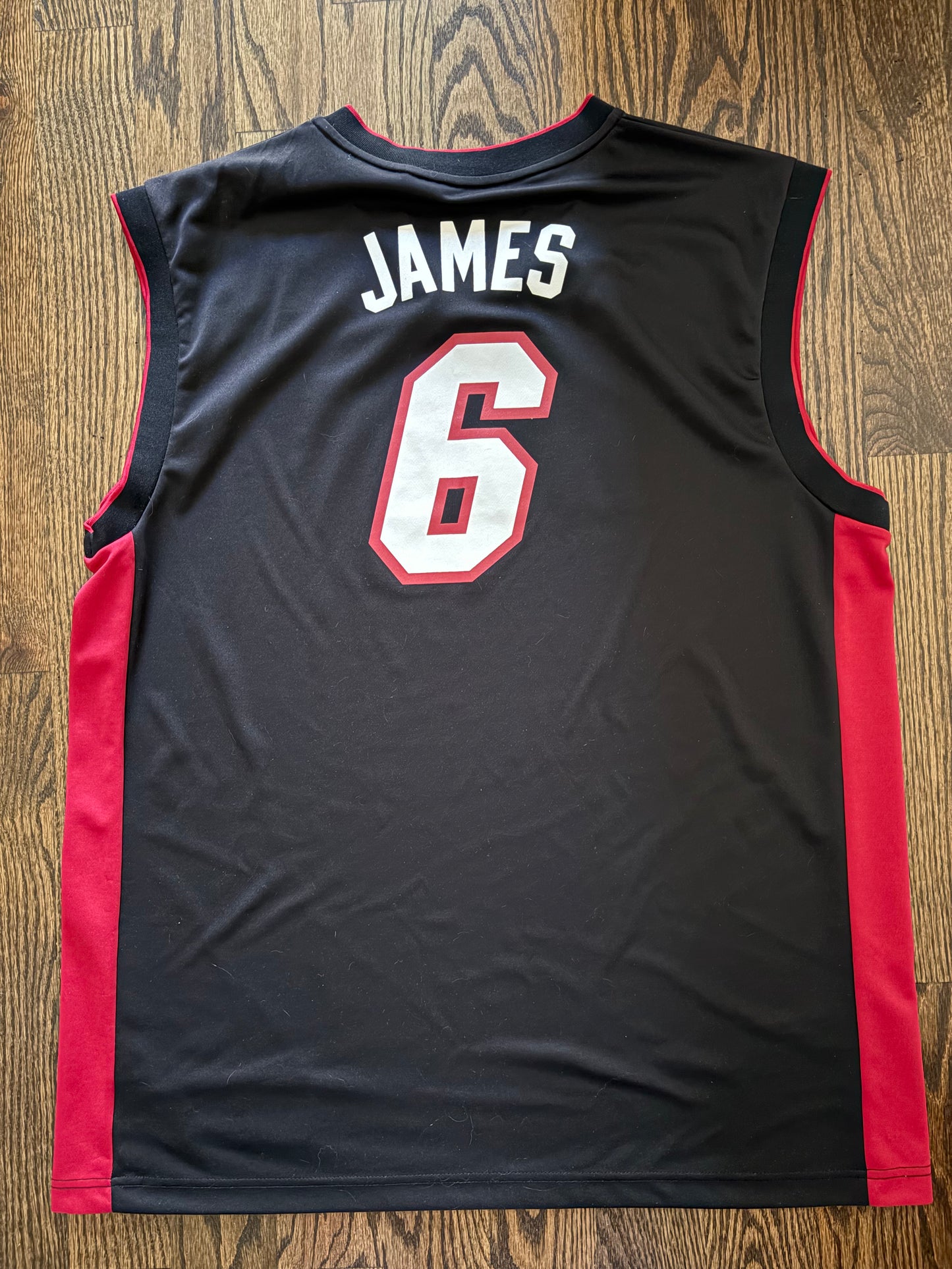 Lebron James #6 Miami Heat Adidas Black Jersey Men's XL