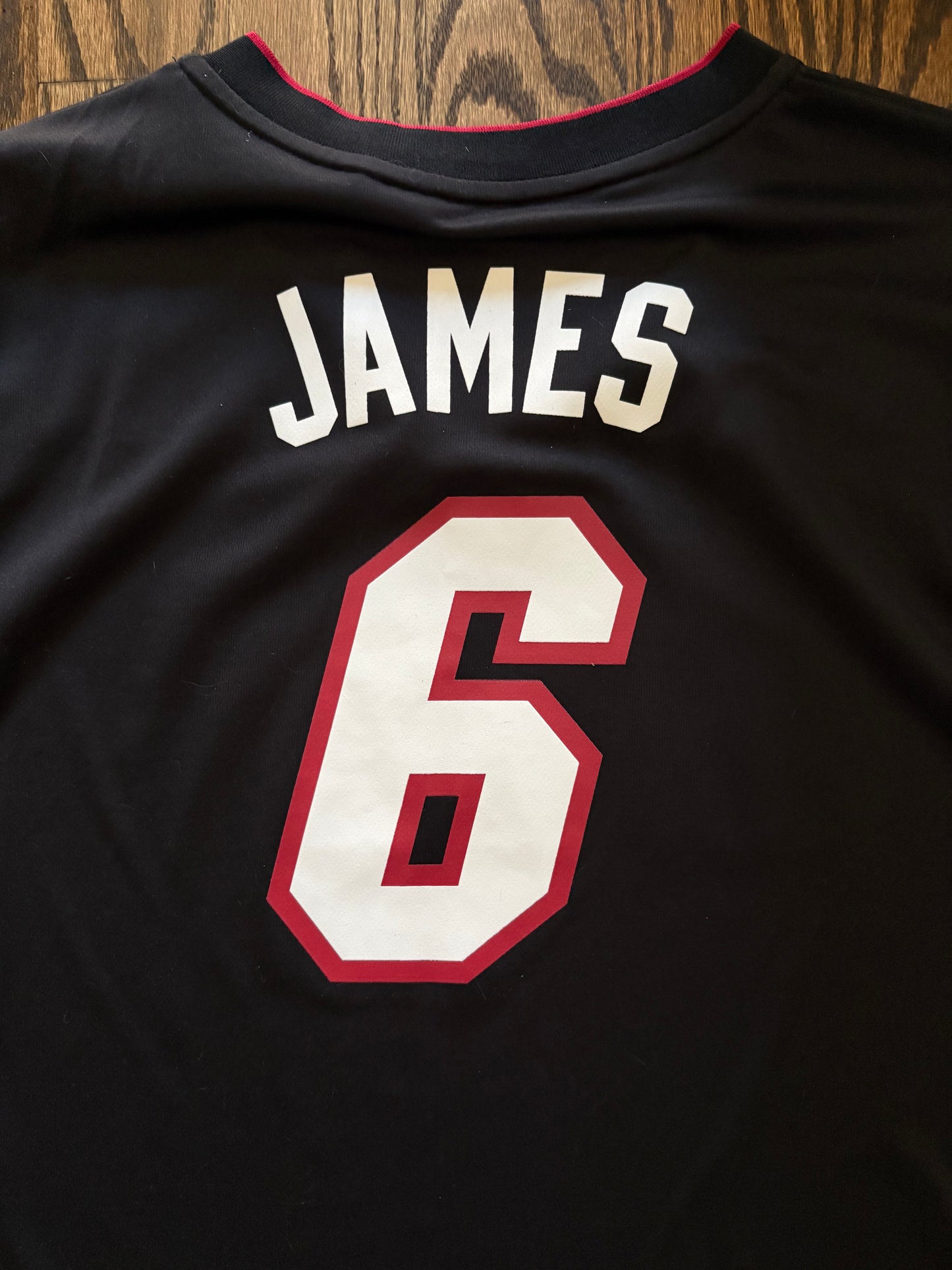 Lebron James #6 Miami Heat Adidas Black Jersey Men's XL