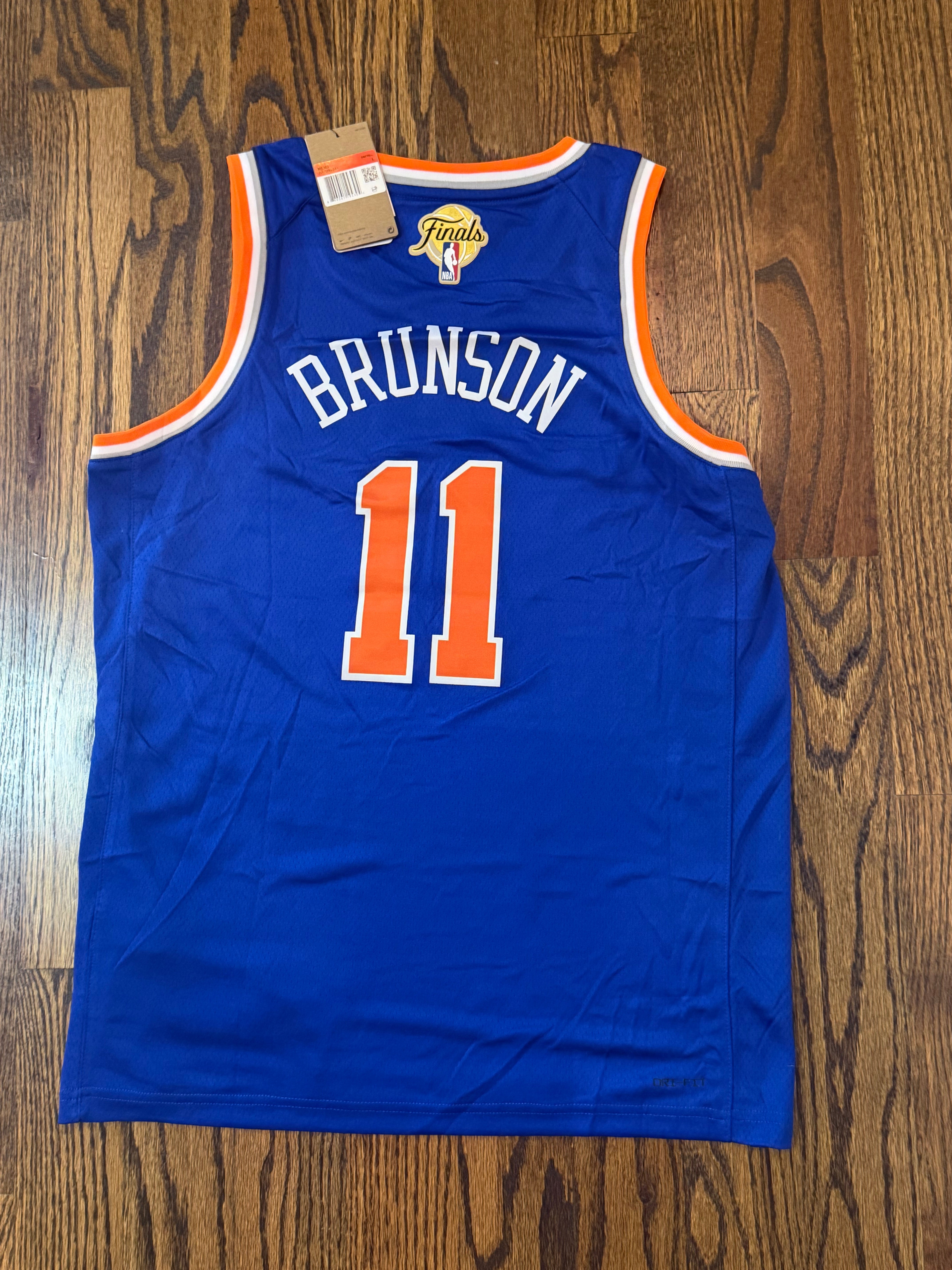 Jalen Brunson New York Knicks Jersey w/ NBA FINALS Patch - Small