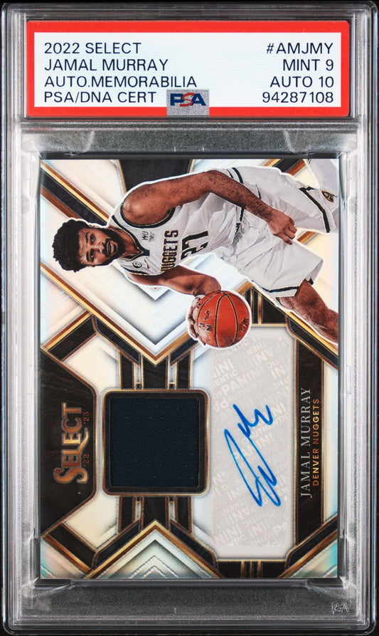2022 Panini Select-Autographed Memorabilia #AMJMY Jamal Murray PSA 9/Auto 10