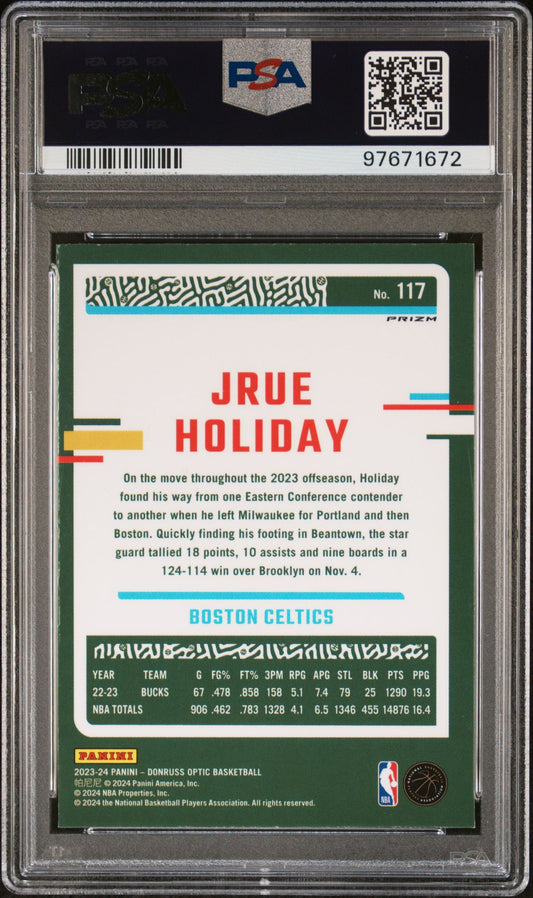 2023-24 Panini Donruss Optic - Hyper Green #117 Jrue Holiday PSA 10