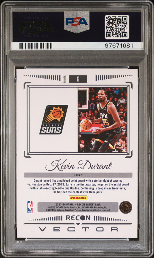 2023-24 Panini Recon - Vector #6 Kevin Durant PSA 8