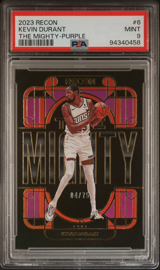 2023 Panini Recon The Mighty-Purple #6 Kevin Durant /75 PSA 9