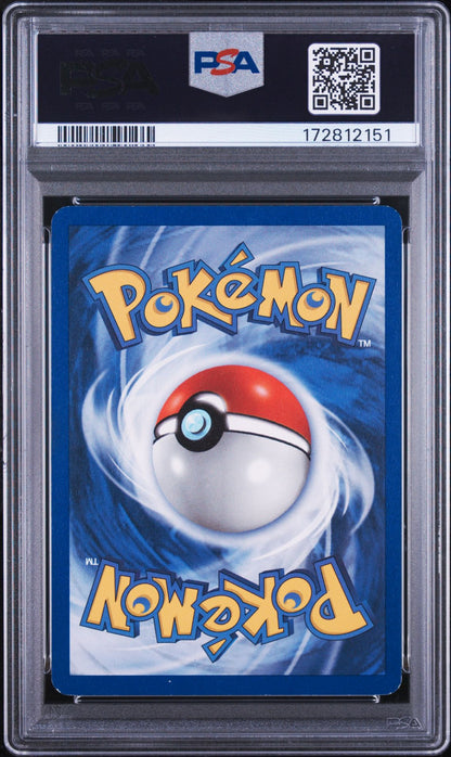 Back of PSA 6 graded 2000 Pokemon Team Rocket Squirtle 1st Edition card 68 of 82, cert 172812151