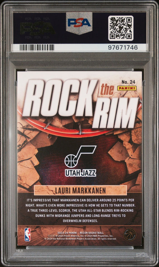 2023-24 Panini Recon Rock the Rim - Effect #24 Lauri Markkanen /25 PSA 8