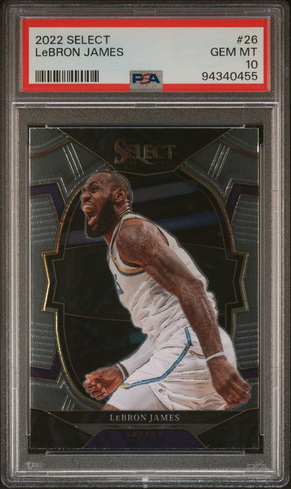 2022 Panini Select #26 LeBron James PSA 10