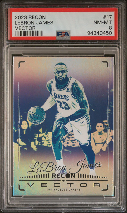 2023 Panini Recon vector #17 LeBron James PSA 8