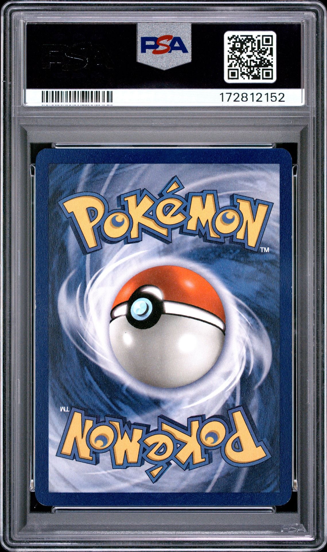Back of PSA 6 graded 2000 Pokemon Black Star Promo Mew card 8 Pokemon League, cert 172812152