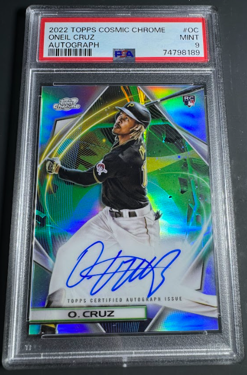 2022 Topps Cosmic Chrome Autographs CCA-OC Oneil Cruz PSA 9