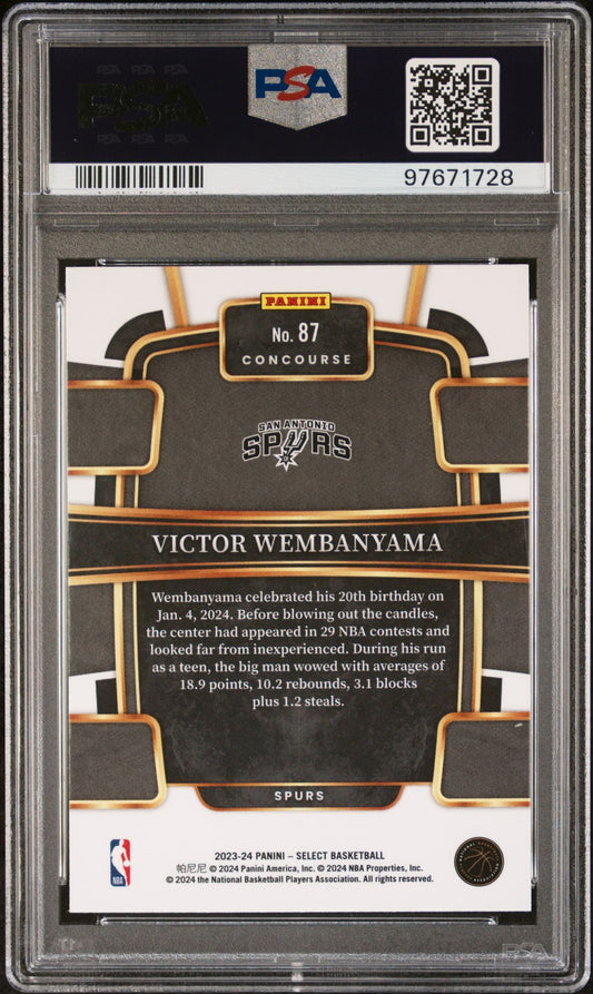2023-24 Panini Select - Blue #87 Victor Wembanyama PSA 10 (RC)