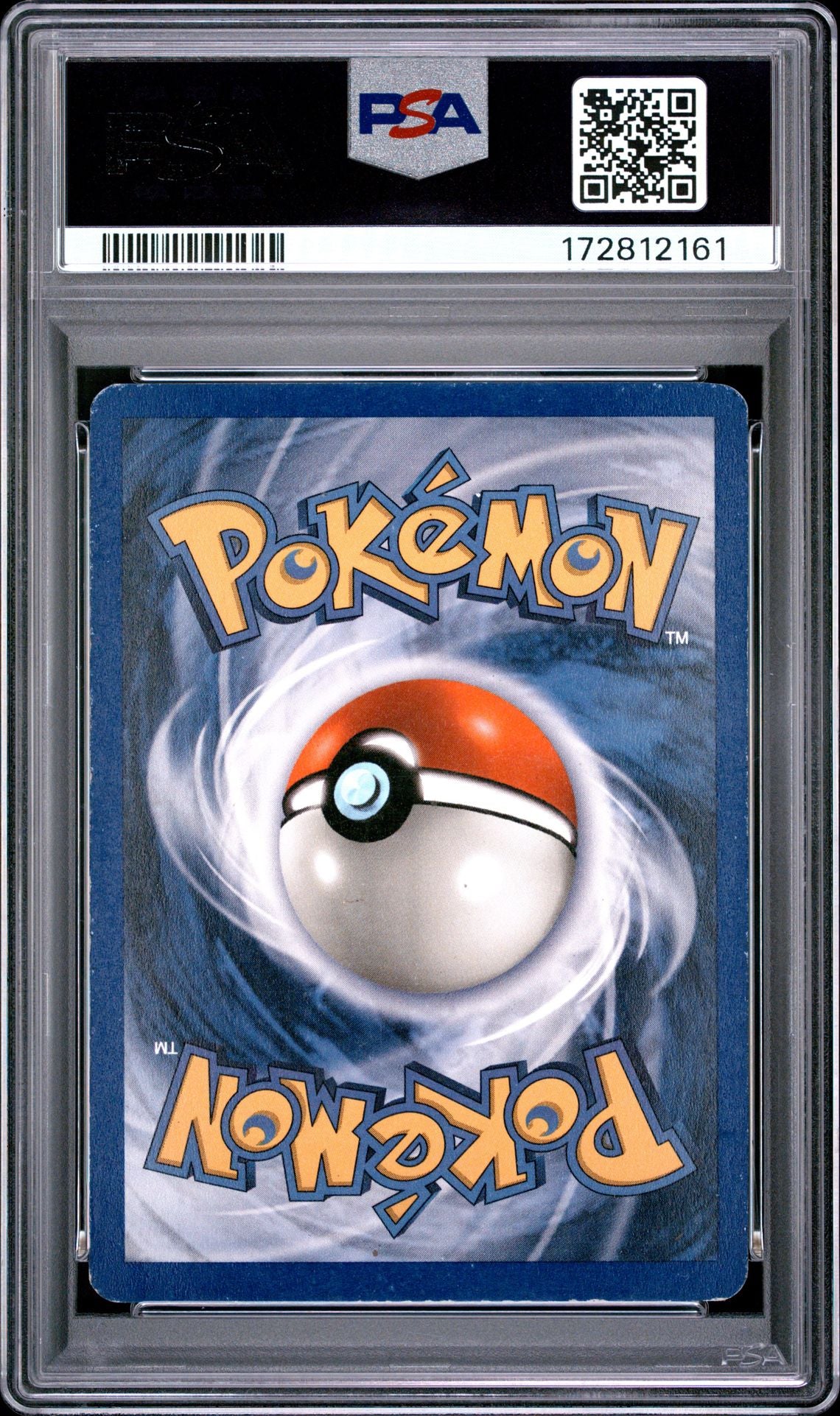 Back of PSA 3 graded 1999 Pokemon Fossil Lapras holo card 10 of 62, cert 172812161