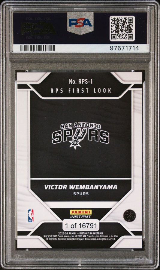 Victor Wembanyama Rookie PSA 9 2023-24 Panini Instant #RPS-1 back