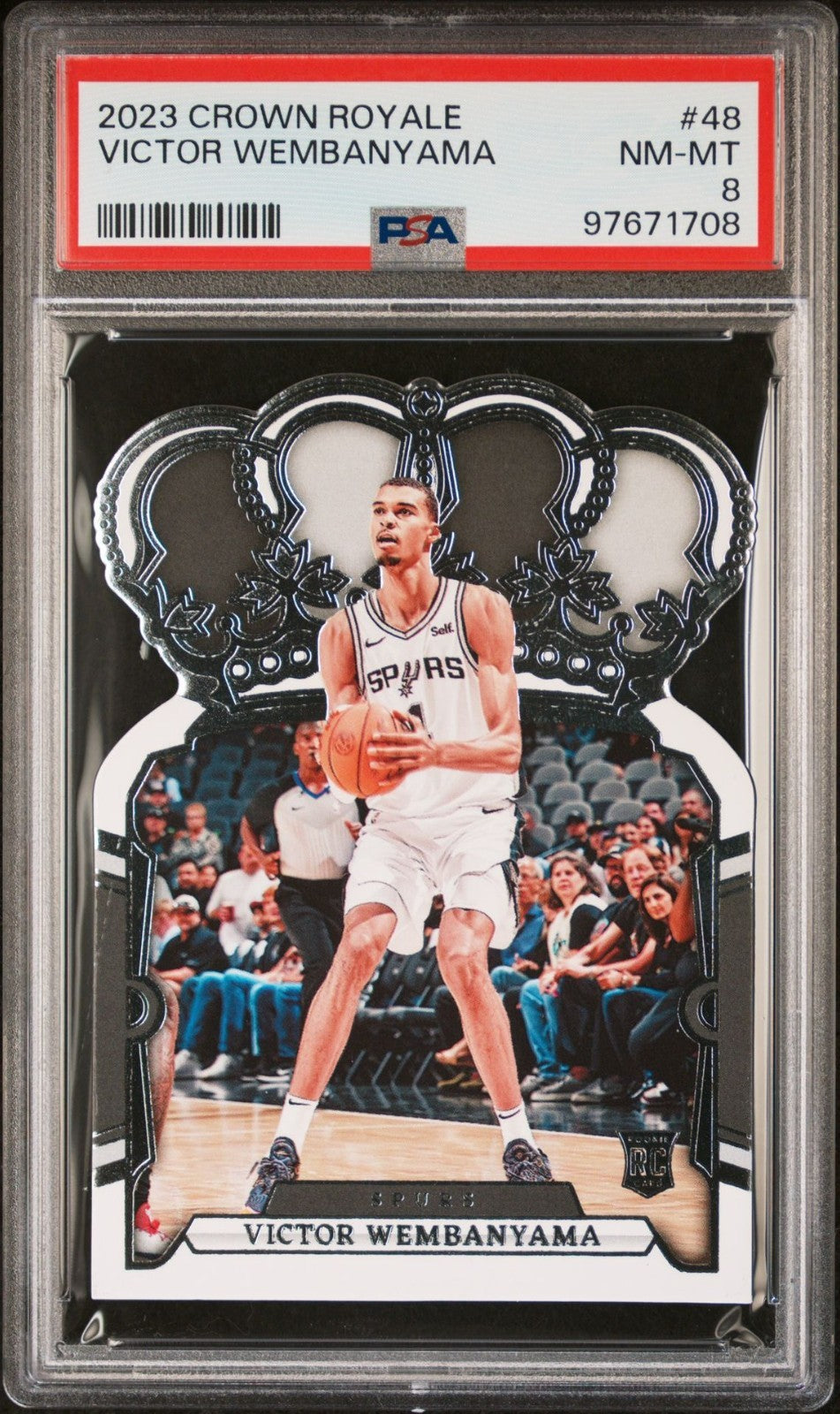 Victor Wembanyama Rookie PSA 8 2023-24 Panini Crown Royale #48 front