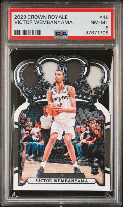 Victor Wembanyama Rookie PSA 8 2023-24 Panini Crown Royale #48 front