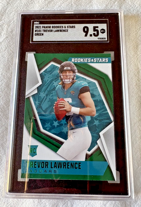 2021 Panini Rookies & Stars #101 Trevor Lawrence Green Rookie SGC 9.5