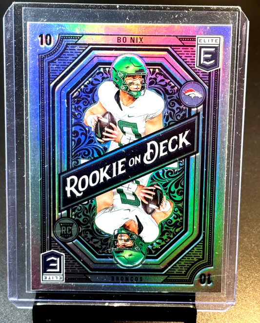 Bo Nix Broncos Rookie C2024 Panini Donruss Elite - Rookie on Deck #6 (RC)