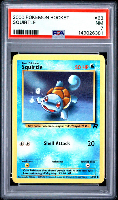 Squirtle PSA 7 2000 Pokemon Team Rocket #68/82 front