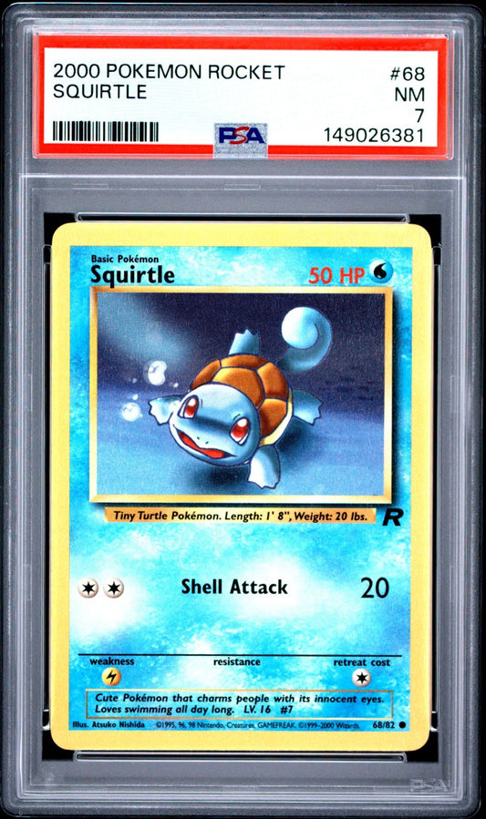Squirtle PSA 7 2000 Pokemon Team Rocket #68/82 front