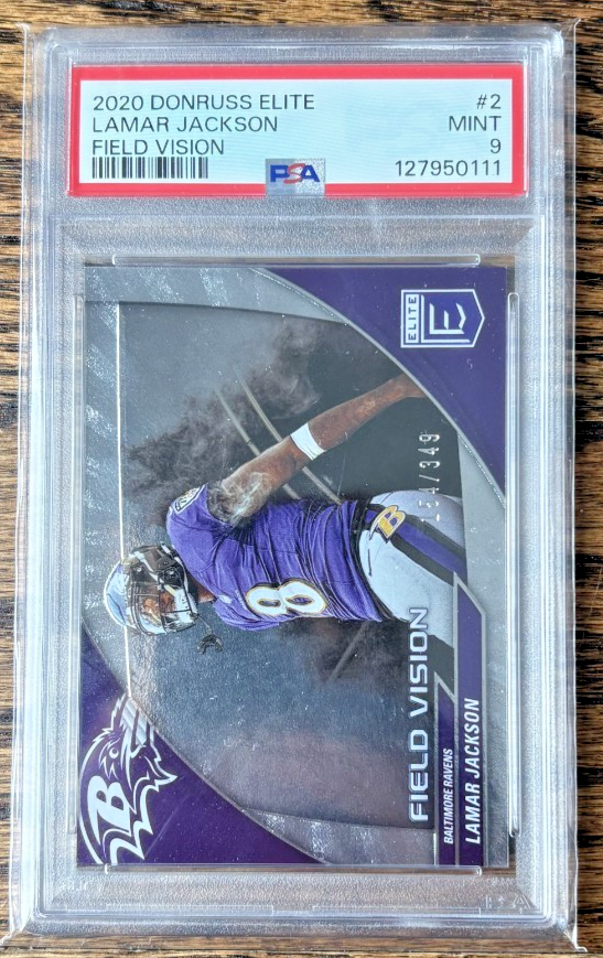 2024 Donruss Elite Lamar Jackson Field Vision /349 PSA 9