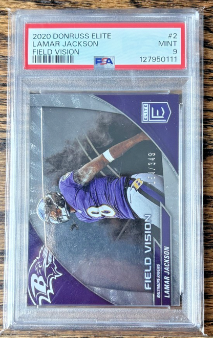 Lamar Jackson PSA 9 2024 Donruss Elite Field Vision #2 /349 front