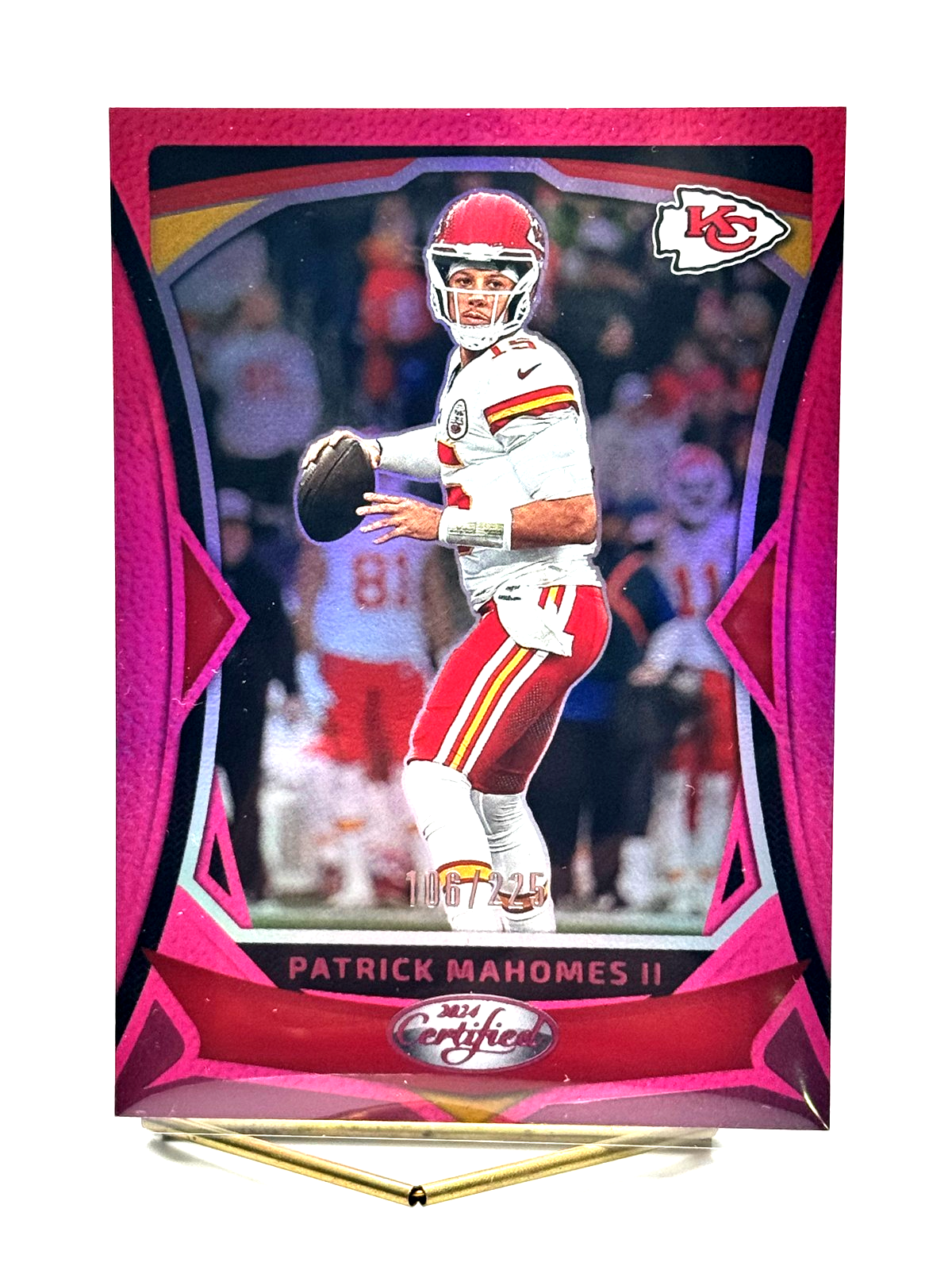 Patrick Mahomes 2024 Panini Certified #81 Mirror Pink Numbered 106/225 CHiefs
