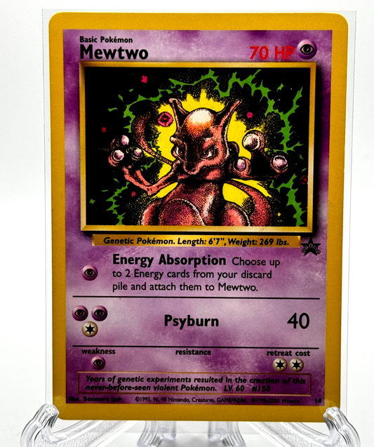 Pokemon Mewtwo 14 Promo Black Star Non Holo 99-2000 Wizards GREAT CONDITION