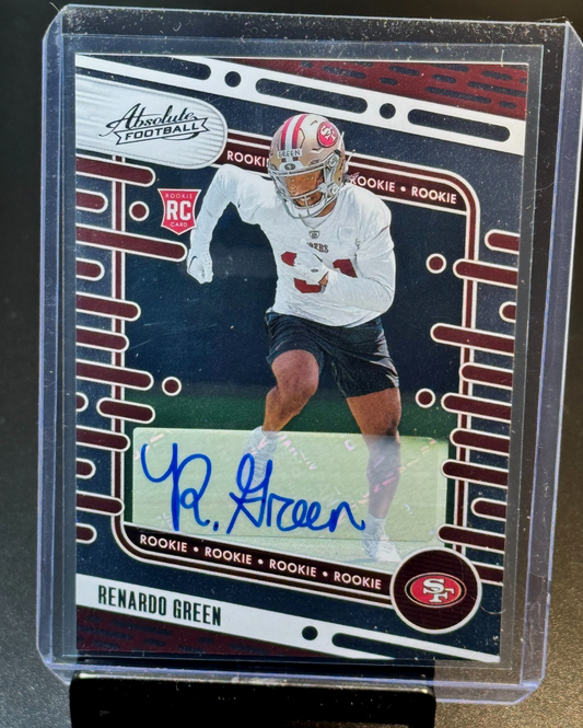Renardo Green Rookie Auto 2024 Panini Absolute #159 Autograph San Fran 49ers