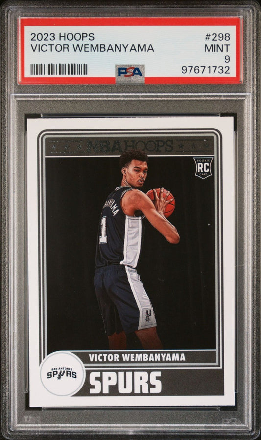 Victor Wembanyama Rookie PSA 9 2023-24 Panini NBA Hoops #298 front