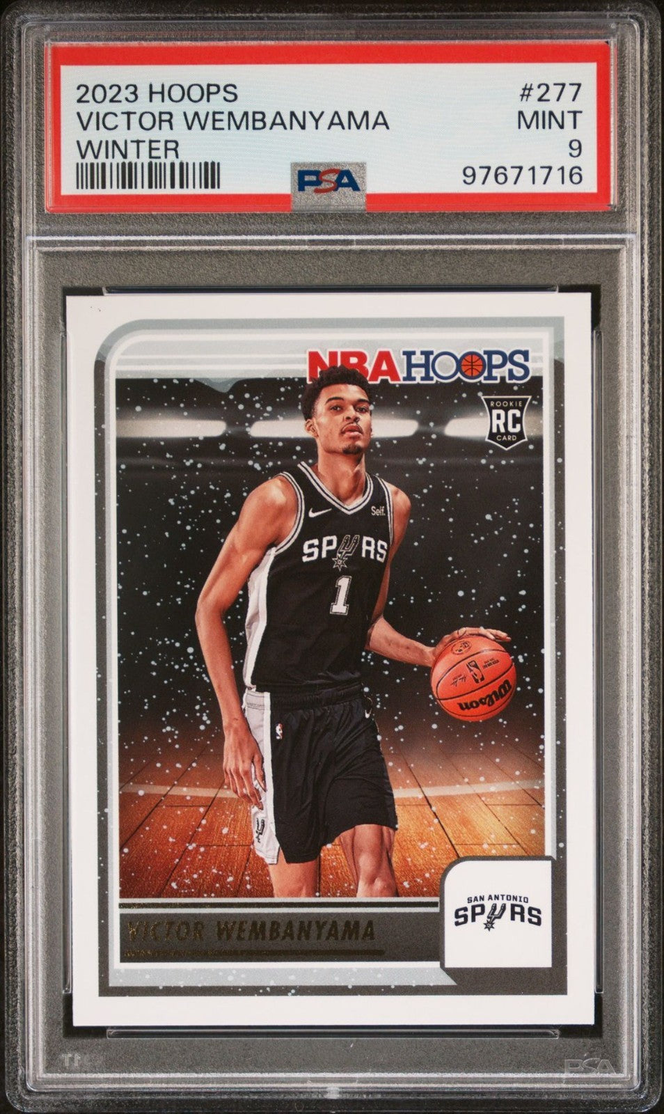 Victor Wembanyama Rookie PSA 9 2023-24 Panini NBA Hoops Winter #277 front
