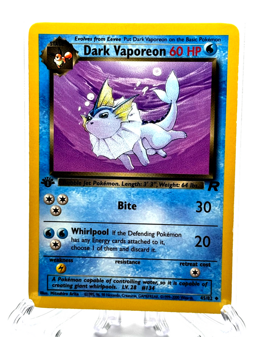 Dark Vaporeon Pokemon 45/82 1999 Pokemon GREAT CONDITION for Grading!