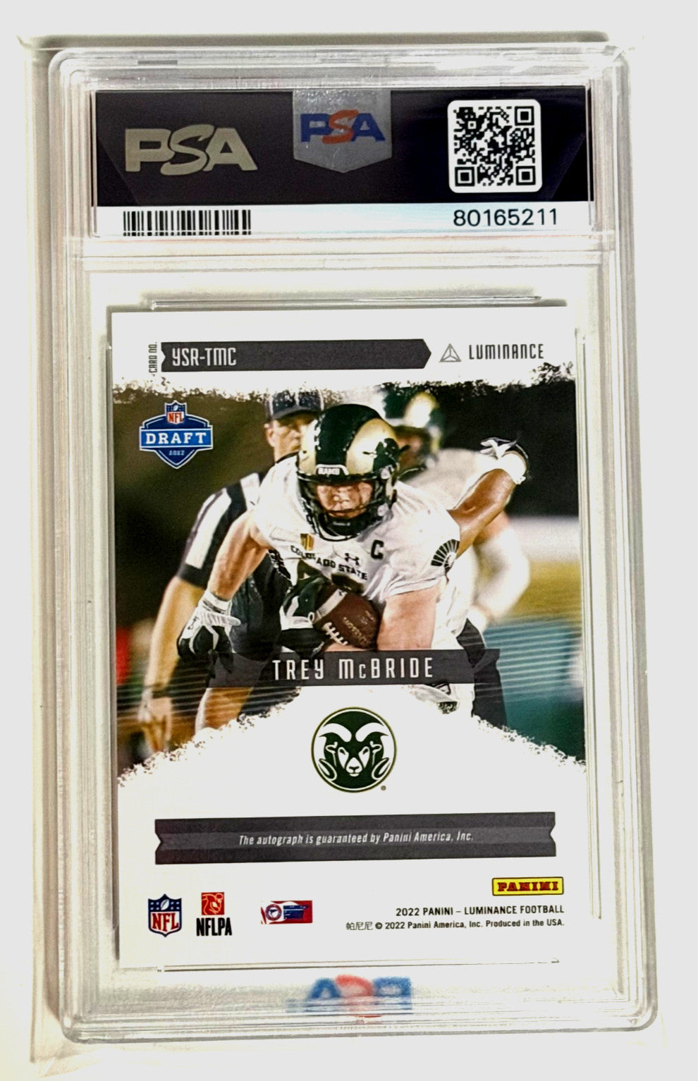 Trey McBride Rookie PSA 9 2022 Panini Luminance Red #YSR-TMC back
