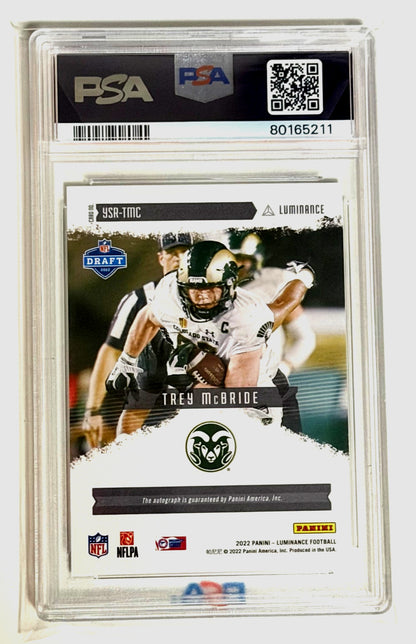 Trey McBride Rookie PSA 9 2022 Panini Luminance Red #YSR-TMC back
