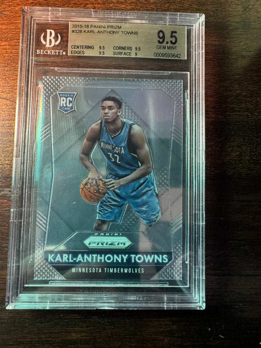 2015-16 Panini Prizm - Rookies Karl-Anthony Towns #328 (RC) Rookie KAT