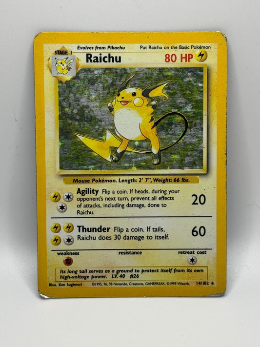 1999 Raichu Hologram Rare Holo Pokemon 14/102