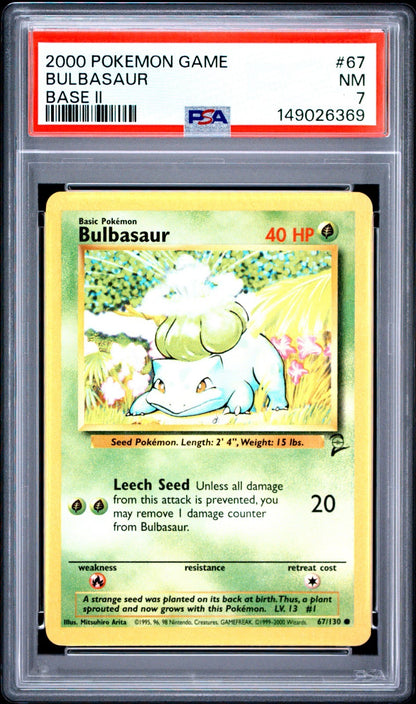 Bulbasaur PSA 7 2000 Pokemon Base Set 2 #067/130 front