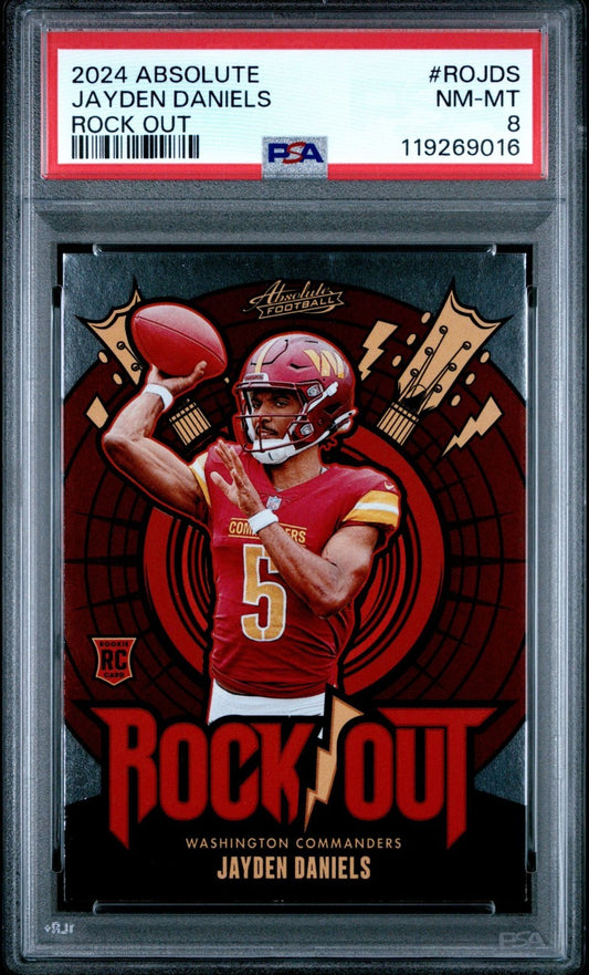 2024 Panini Absolute Rock Out Jayden Daniels #ROJDS PSA 8 (RC)