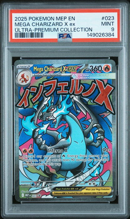 Mega Charizard X ex PSA 9 2025 Pokemon Black Star Promo #023 front