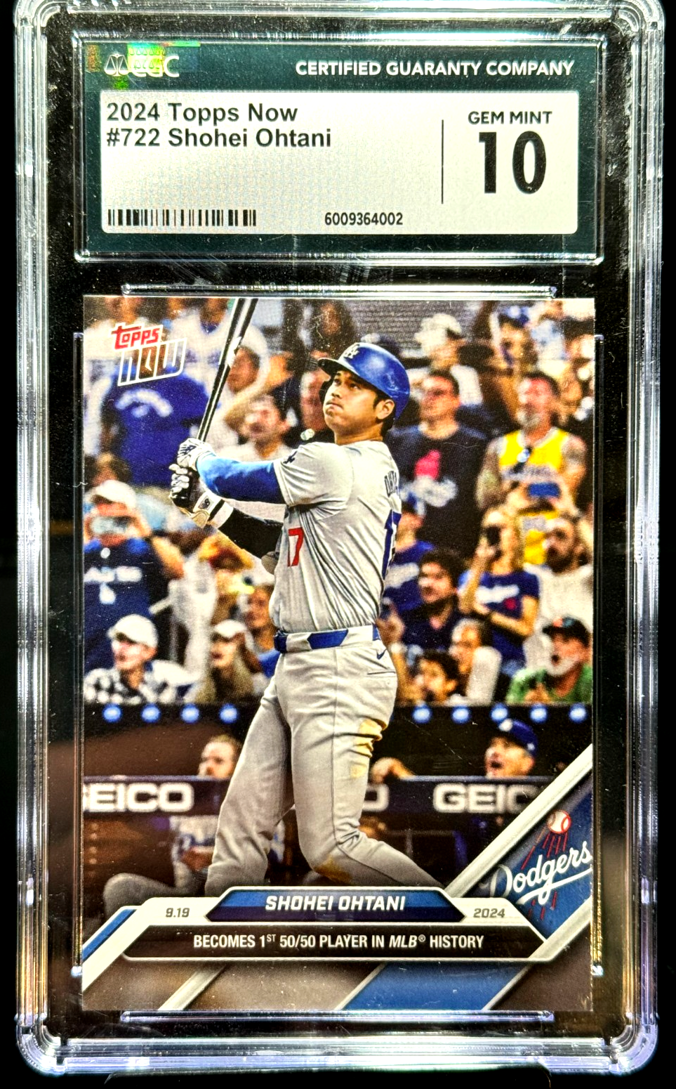 Shohei Ohtani HISTORIC 50/50 TOPPS MVP GEM MINT CGC 10
