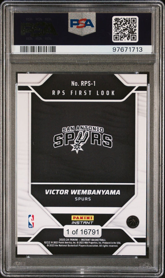Victor Wembanyama Rookie PSA 9 2023-24 Panini Instant #RPS-1 back