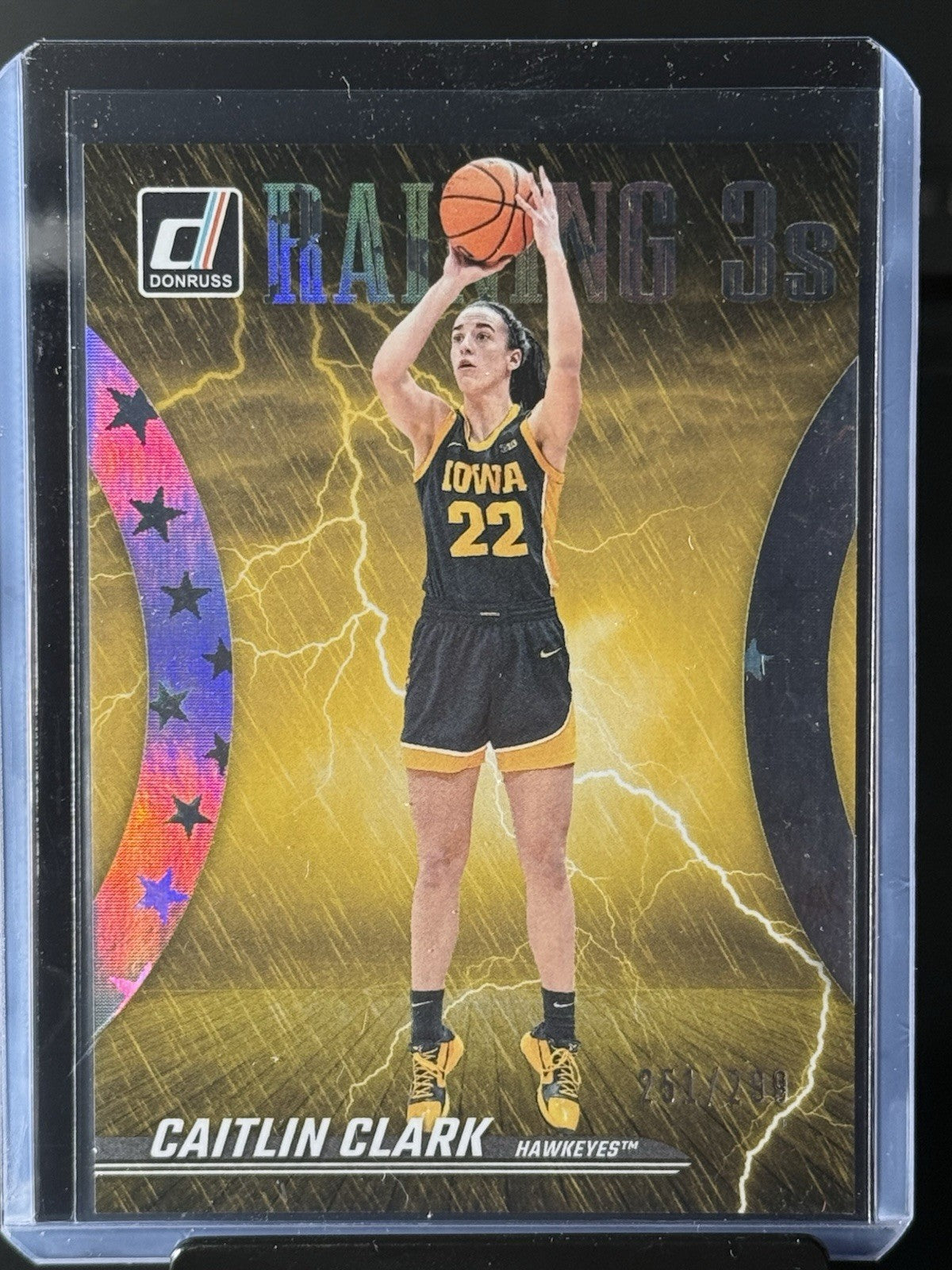 2024 Panini Caitlin Clark Iowa Hawkeyes Raining 3s Pointed Stars Numbered /299