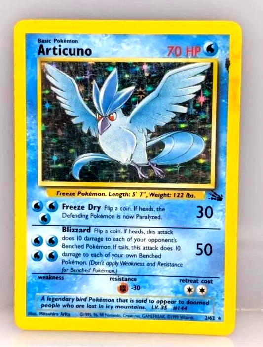 1999 Articuno Pokemon Holo 02/62 Fossil Holo