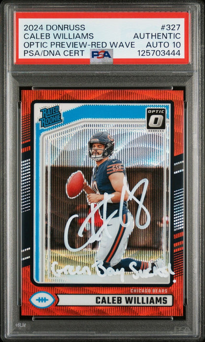 GREEN BAY SUCKS Caleb Williams Autograph PSA/DNA CERTIFIED 2024 Rookie PSA10