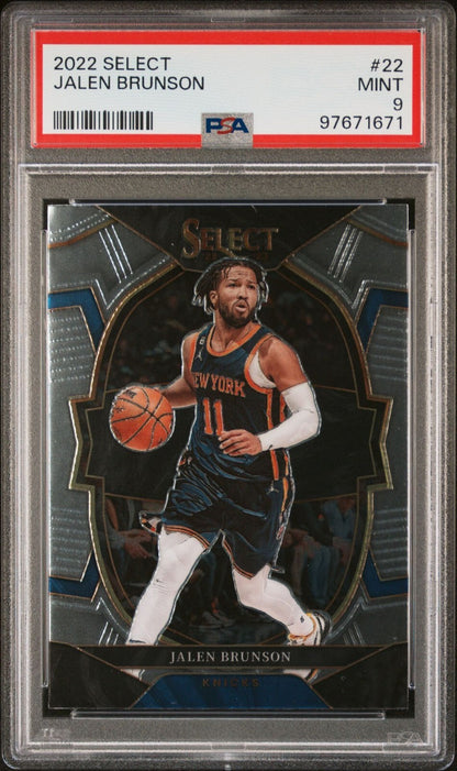 Jalen Brunson PSA 9 2022-23 Panini Select #22 front