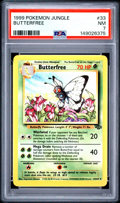 Butterfree PSA 7 1999 Pokemon Jungle #33 front