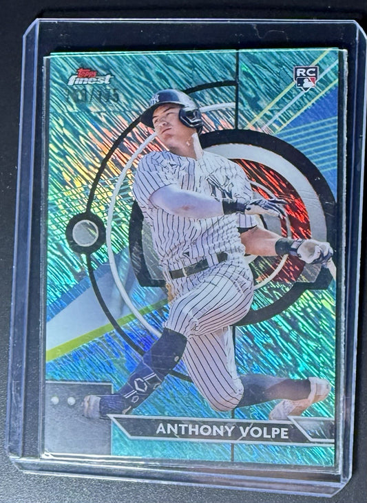 Anthony Volpe Rookie Yankees Aqua Shimmer Refractor # /175 Bowman Chrome
