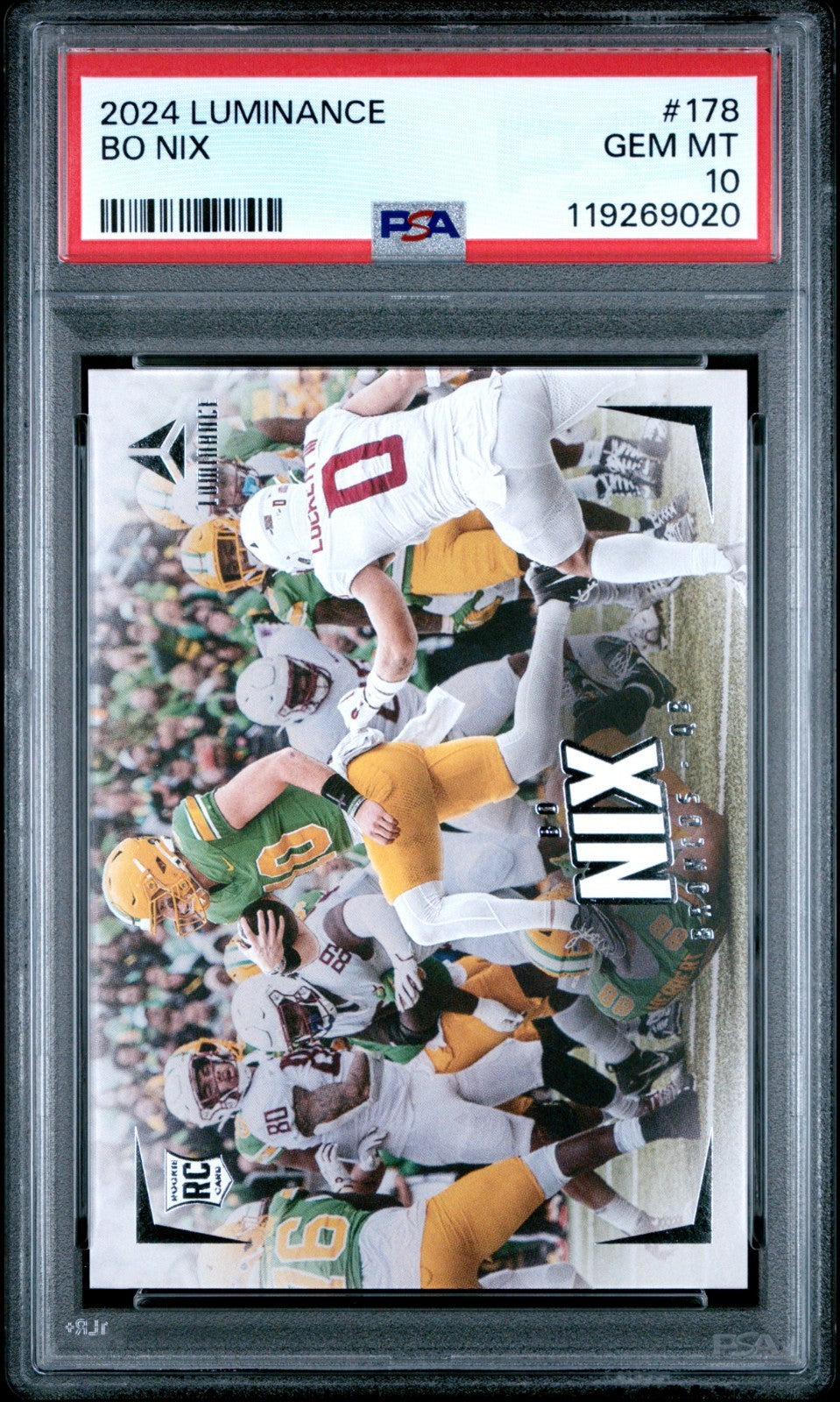 Bo Nix Rookie PSA 10 2024 Panini Luminance Rookies #178 (RC)
