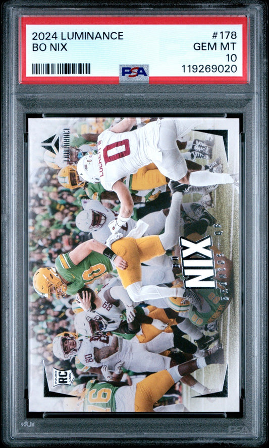 Bo Nix Rookie PSA 10 2024 Panini Luminance Rookies #178 (RC)